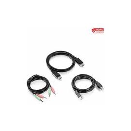 TRENDnet 6 ft. DisplayPort, USB, and Audio KVM Cable Kit,TK-CP06, Compatible w/ TK-240DP & TK-440DP Dual Monitor Displayport KVM Switches, Displayport 1.2, USB Mouse/Keyboard, 3.5mm Audio Connections