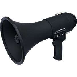 16 WATT DELUXE MEGAPHONE WITH SIREN- MATTE BLACK