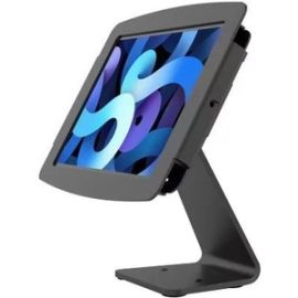 THIS COUNTERTOP STAND, EQUIPPED WITH A SPACE IPAD ENCLOSURE, PROVIDES FULL-SCREE