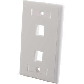 C2G 2-Port Single Gang Multimedia Keystone Wall Plate - White