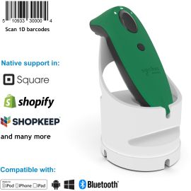 Socket Mobile SocketScan S730, Laser Barcode Scanner, Green & White Charging Dock