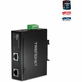 TRENDnet Hardened Industrial 90W Gigabit 4Ppoe Injector,4-Pair Power Over Ethernet, Poe(15.4W), Poe+(30W), 4Ppoe(90W)Power, IP30, DIN-Rail/Wall Mount Included, 4-Pair Poe Up to 100M (328 ft.),TI-IG90