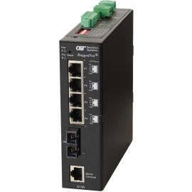 Omnitron Systems RuggedNet Managed Ruggedized Industrial Gigabit, SM ST, RJ-45, Ethernet Fiber Switch