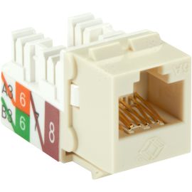 Black Box GigaTrue 2 CAT6A Keystone Jack - Unshielded, RJ45, Office White, 25-Pack