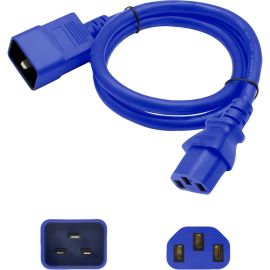 ADDON 2FT C13 FEMALE TO C20 MALE 14AWG 100-250V AT 15A BLUE POWER CABLE