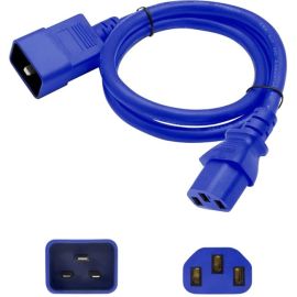 ADDON 3FT C13 FEMALE TO C20 MALE 14AWG 100-250V AT 15A BLUE POWER CABLE