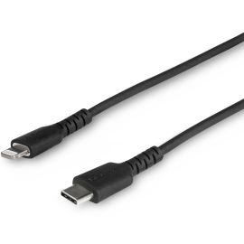 StarTech.com 3 foot/1m Durable Black USB-C to Lightning Cable, Rugged Heavy Duty Charging/Sync Cable for Apple iPhone/iPad MFi Certified