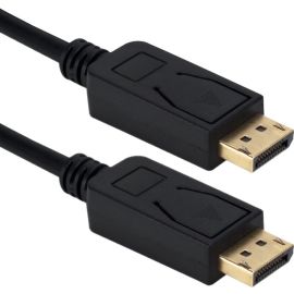 QVS 15ft DisplayPort 1.4 UltraHD 8K Black Cable with Latches