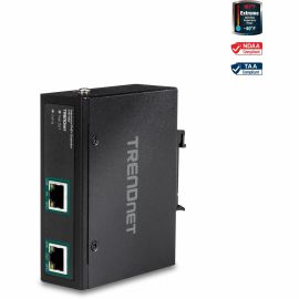 TRENDnet Industrial Gigabit PoE+ Extender, TI-E100, Single Port PoE, Power Over Ethernet, Supports PoE (15.4W) and PoE+ (30W), Extends 100m, Cascade 2 Units for Distance Up to 300m (984 ft.), IP30