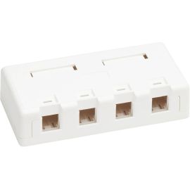 Tripp Lite by Eaton Surface-Mount Box for Keystone Jack 4-Port Wall Celling White