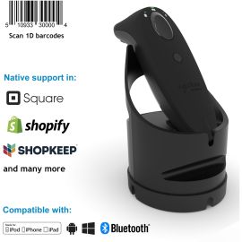 Socket Mobile SocketScan S730, Laser Barcode Scanner, Black & Black Charging Dock