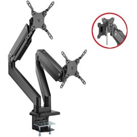 SIIG Dual Monitor Heavy-Duty Premium Aluminum Gas Spring Desk Mount - up to 43