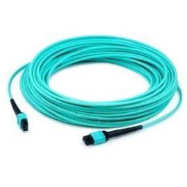 ADDON 12M MPO (FEMALE) TO MPO (FEMALE) 12-STRAND AQUA OM4 STRAIGHT FIBER OFNR (R