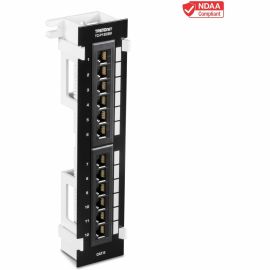 TRENDnet 12-Port Cat6 Unshielded Patch Panel, TC-P12C6V, Wall Mount, Included 89D Bracket, Vertical or Horizontal Installation, Compatible w/ Cat5e & Cat6 RJ45 Cabling, 110 IDC Type Terminal Blocks