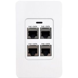 VisionTek 4 Port In-wall Gigabit PoE Extender with IEEE 802.3bt Uplink Power