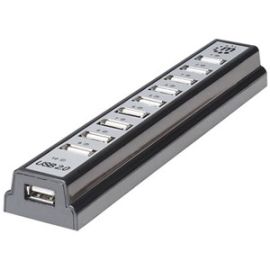 HI-SPEED USB 2.0 DESKTOP HUB W/AC, 10 PORTS