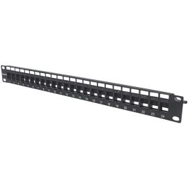 BLANK PATCH PANEL; 24-PORT, 1 U, BLACK