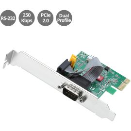 SIIG DP Cyber RS-232 1S PCIe Card - 250Kbps