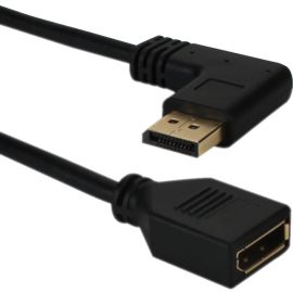 QVS 0.5ft Left-Angle DisplayPort Male to Female UltraHD 4K Flex Adaptor