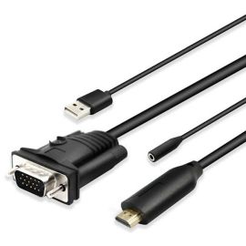 4XEM 3ft HDMI to VGA Adapter with 3.5mm Audio Jack and USB Power