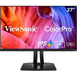 ViewSonic VP2756-2K 27 Inch Premium IPS 1440p Ergonomic Monitor with Ultra-Thin Bezels, Color Accuracy, Pantone Validated, HDMI, DisplayPort and USB C for Professional Home and Office