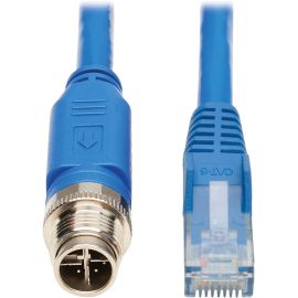 Eaton Tripp Lite Series M12 X-Code Cat6 1G UTP CMR-LP Ethernet Cable (M12 M/RJ45 M), IP68, PoE, Blue, 5 m (16.4 ft.)