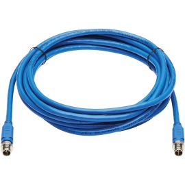 Eaton Tripp Lite Series M12 X-Code Cat6a 10G F/UTP CMR-LP Shielded Ethernet Cable (M/M), IP68, PoE, Blue, 3 m (9.8 ft.)