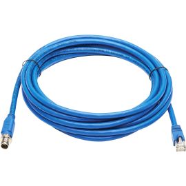 Eaton Tripp Lite Series M12 X-Code Cat6a 10G F/UTP CMR-LP Shielded Ethernet Cable (M12 M/RJ45 M), IP68, PoE, Blue, 10 m (32.8 ft.)