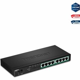 TRENDnet 8-Port Gigabit PoE+ Switch, 120W PoE Power Budget, 16Gbps Switching Capacity, IEEE 802.1p QoS, DSCP Pass-Through Support, Fanless, Wall Mountable, Lifetime Protection, Black, TPE-TG84