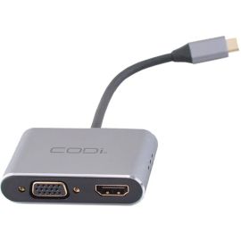 CODi 4-In-1 USB-C Display Adapter (HDMI, VGA, USB-C PD, USB-A 3.0)