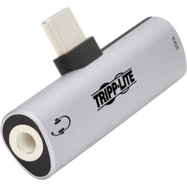 Tripp Lite by Eaton USB-C to 3.5 mm Headphone Jack Adapter for Hi-Res Stereo Audio - PD 3.0 and QC 2.0 Charging, Silver