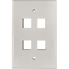 Tripp Lite by Eaton Safe-IT 4-Port Single-Gang Keystone Wall Plate, Antibacterial, Ivory Gloss, TAA