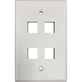 Tripp Lite by Eaton Safe-IT 4-Port Single-Gang Keystone Wall Plate, Antibacterial, Ivory Matte, TAA