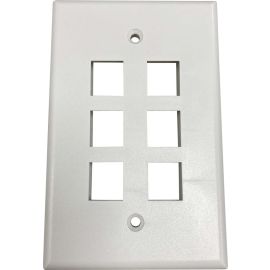 Tripp Lite by Eaton Safe-IT 6-Port Single-Gang Keystone Wall Plate, Antibacterial, Ivory Matte, TAA