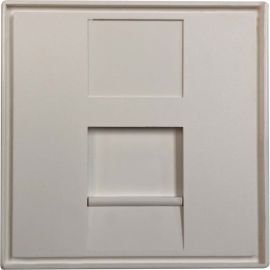 Tripp Lite by Eaton 1-Port European-Style Insert, Unloaded Shuttered Module, 45 x 45 mm, White