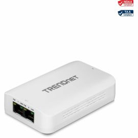 TRENDnet 2-Port Gigabit PoE++ Extender, 1 x Gigabit PoE++ In Port, 2 x Gigabit PoE Out Ports, Extends 100m (328 ft) Up to 200m (656 ft), Daisy Chain 4 Units for up to 500m (1640 ft), Black, TPE-BE200