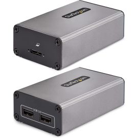 StarTech.com 2-Port USB 3.0 Extender over OM3 Multimode Fiber, LC/LC, 2x 5Gbps USB-A Hub, 350m (1150ft), Durable USB Fiber Optic Extender