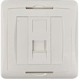 Tripp Lite by Eaton 1-Port UK-Style Wall Plate, Unloaded Shuttered Module, White