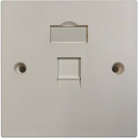 Tripp Lite by Eaton 1-Port UK-Style Keystone Wall Plate, Unloaded Shuttered Module, White