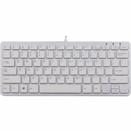 R-Go Tools Compact Ergonomic Wired Keyboard, QWERTY, White