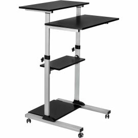 MOUNT-IT ROLLING DESK ADJUSTABLE HEIGHT UP TO 54.7, PORTABLE STANDING DESK FOR L