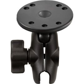RAM 1 INCHES BALL SHORT LENGTH DOUBLE SOCKET ARM WITH 2.5 INCHES ROUND BASE THAT