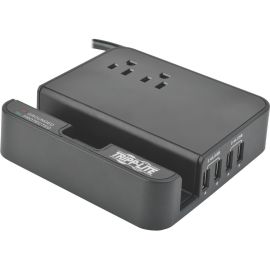 Tripp Lite by Eaton Personal Desktop Charging Station with 2-Outlet Surge Protector 6 ft. (1.83 m) Cord 1080 Joules 4 x USB (4.8A total)