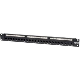 Tripp Lite by Eaton 24-Port Cat5e Cat5 Feedthrough Patch Panel Rackmount 1URM RJ45 Ethernet TAA