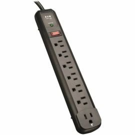 Tripp Lite by Eaton Protect It! 7-Outlet Surge Protector 6 Right-Angle Outlets 4 ft. (1.22 m) Cord 1080 Joules Diagnostic LED Black Housing
