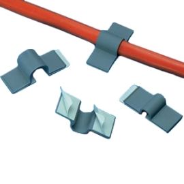 CORD CLIP ADHESIVE A2C 0.25IN GRY PK100