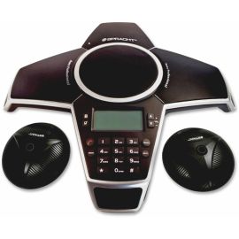 THE AURA PROFESSIONAL FULL-DUPLEX CONFERENCE PHONE IS ANALOG/PSTN, PLUG AND PLAY