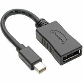 Eaton Tripp Lite Series Keyspan Mini DisplayPort to DisplayPort Adapter, 4K 60 Hz, Black (M/F), 6-in. (15.24 cm)