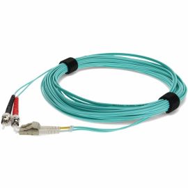 9M ST TO LC AQUA OM4 DUPLEX OFNR (RISER-RATED) TAA FIBER PATCH CABLE