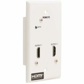 Tripp Lite by Eaton 2-Port HDMI over Cat6 Receiver Wall Plate - 4K 60 Hz HDR 4:4:4 PoC HDCP 2.2 230 ft. (70.1 m) TAA